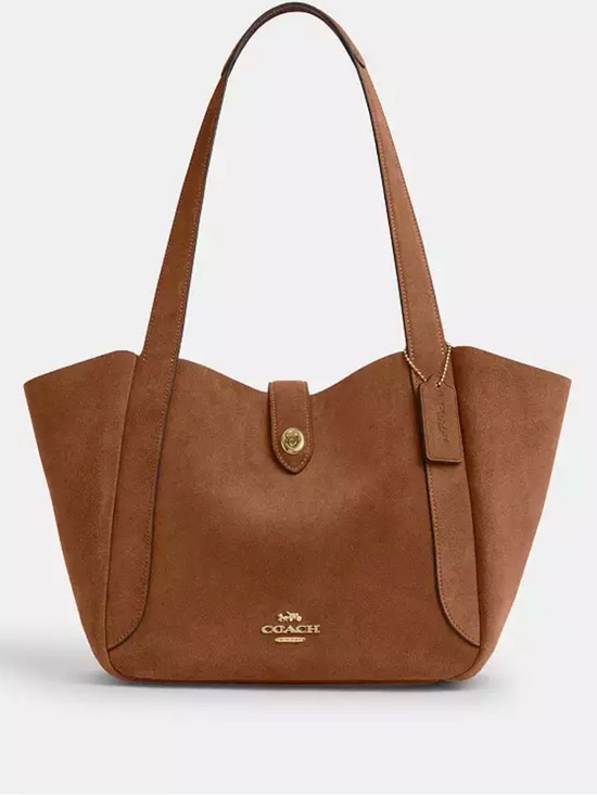 Coach Handbags - Coach Hadley Turnlock Tote Bag in suede